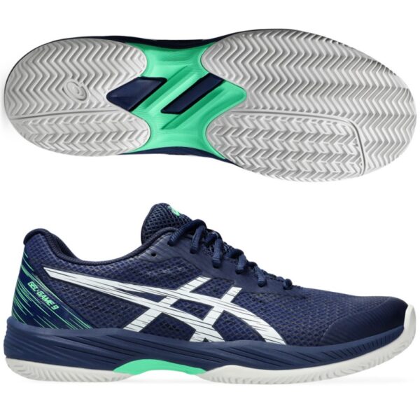 Asics Gel Game 9 Men 2024-2 Azul Oscuro Verde - Image 2